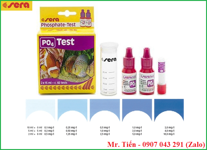 Hướng dẫn sử dụng hộp test PO4 hãng Sera